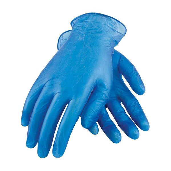 Pip 64-V77B, Vinyl Disposable Gloves, 5 mil Palm, Vinyl, Powdered, L, 100 PK, Blue 64-V77B/L